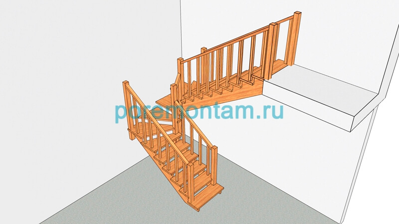 лестница с площадкой на второй этаж