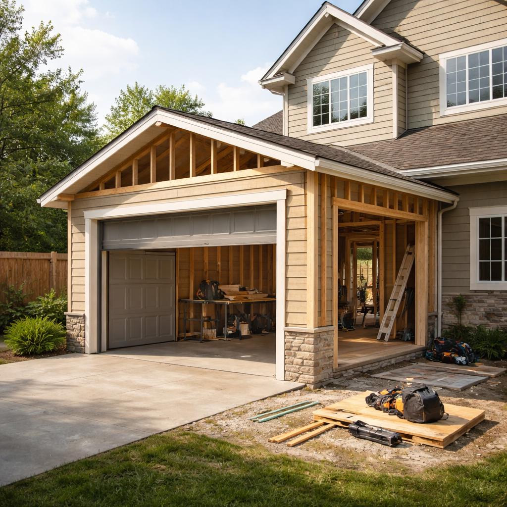 Каркасный гараж как пристройка к дому: принципы, сценарии и ограничения